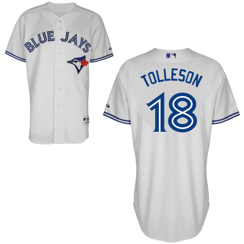 Steve Tolleson #18 MLB Jersey-Toronto Blue Jays Men's Authentic Home White Cool Base Baseball Jersey